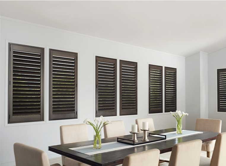 Kitchen with window shutters
